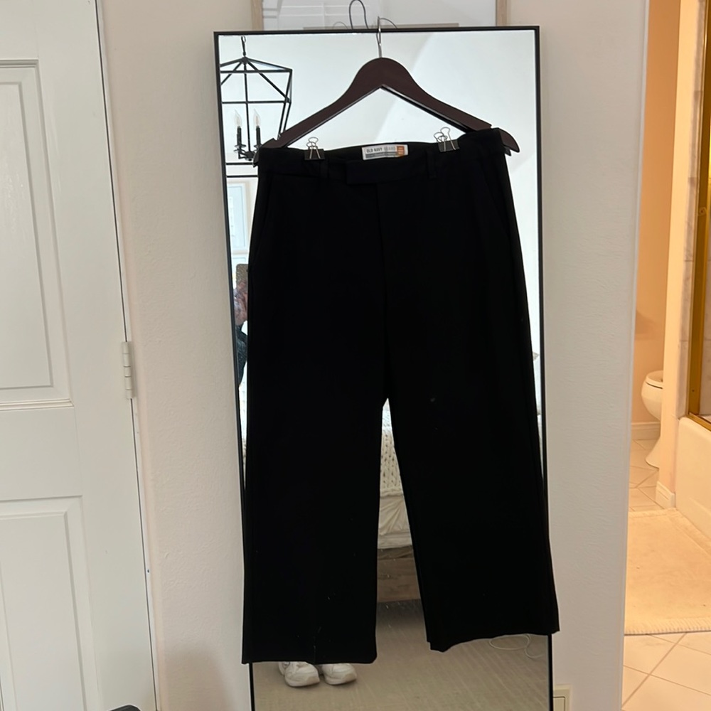 Old Navy Black Size 8 Wide-Leg Capri Trousers